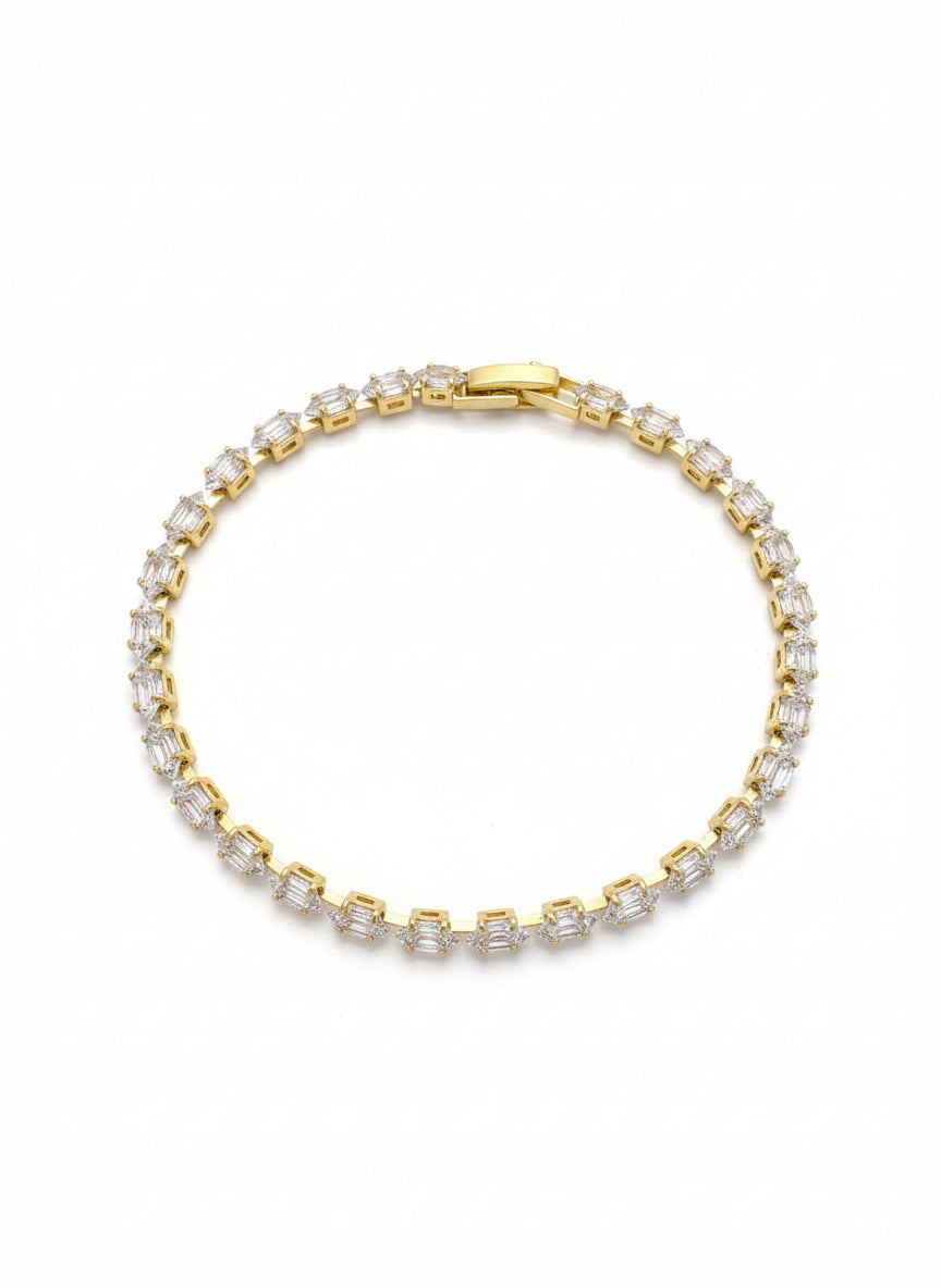 Square Cut Taş Detaylı Çelik Kolye