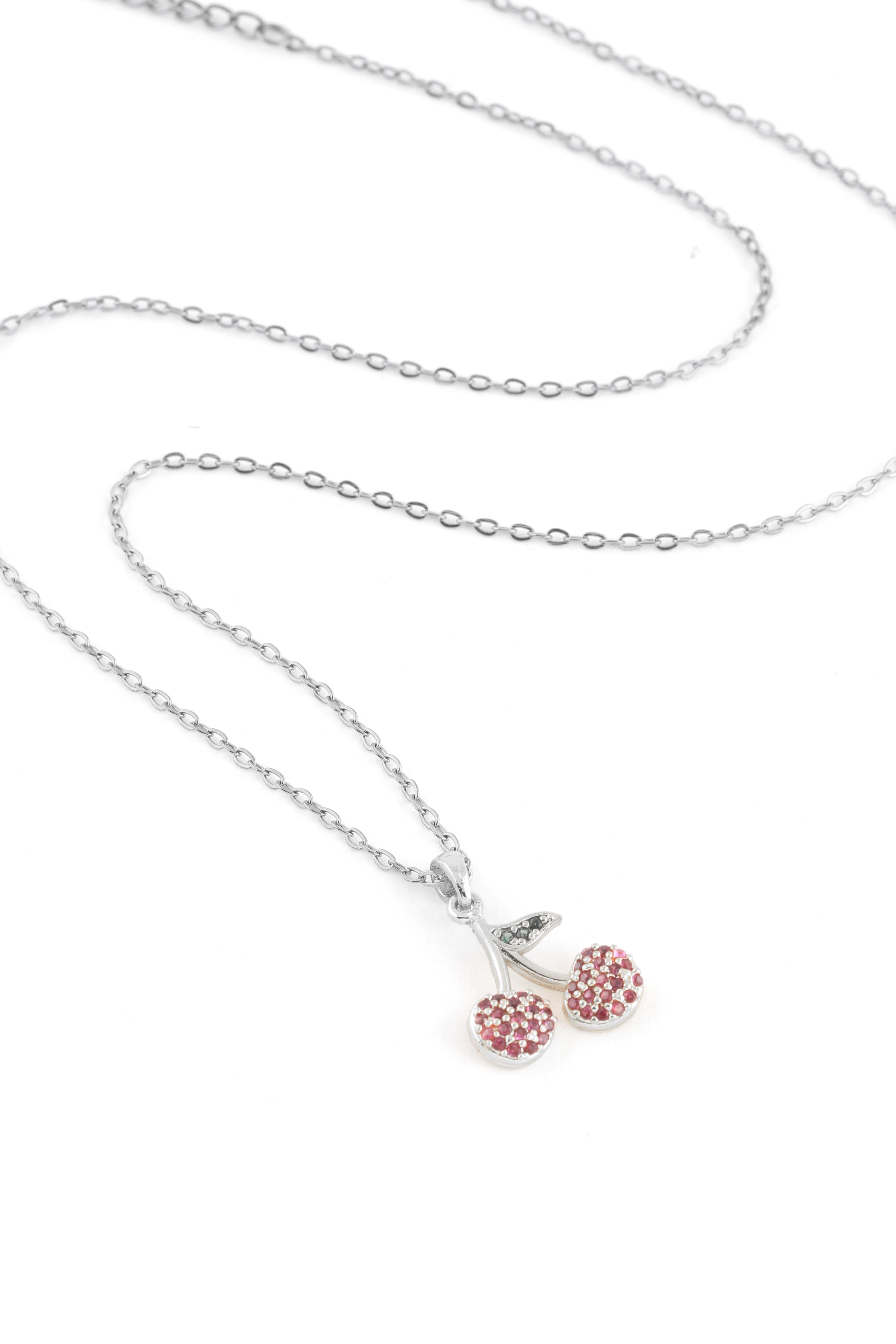 Cherry Detaylı Çelik Kolye