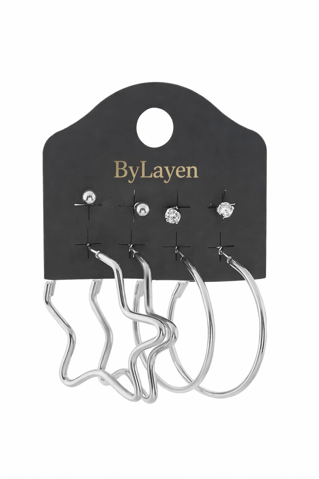 Yıldız & Daire Detaylı Set Küpe