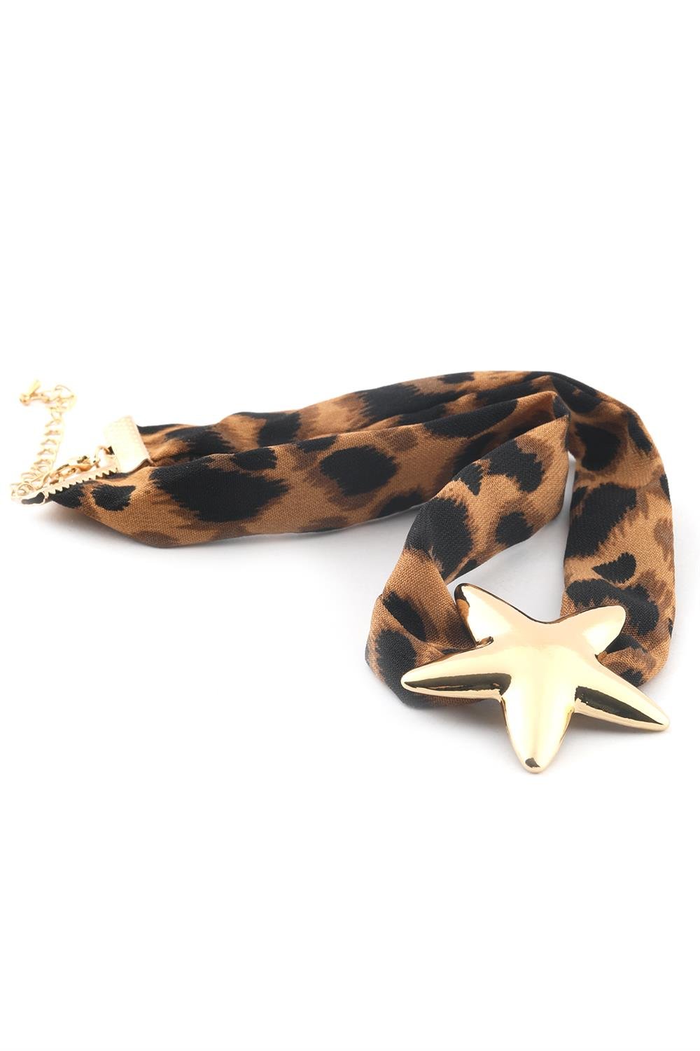 Leopar Detaylı Yıldız Kolye