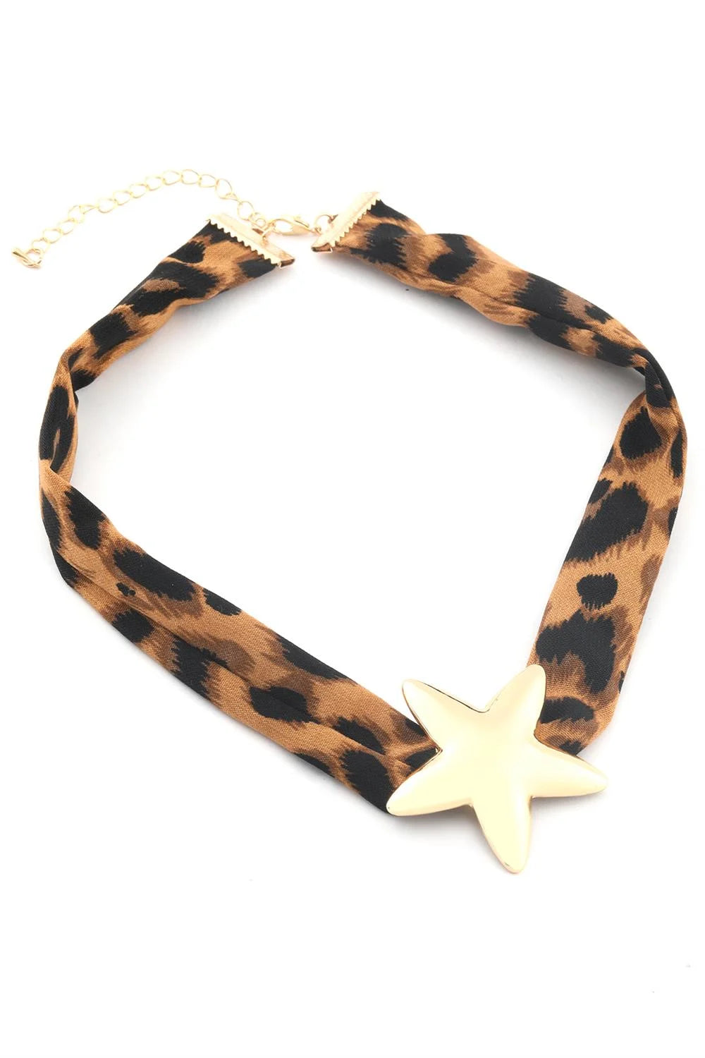 Leopar Detaylı Yıldız Kolye