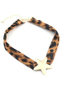 Leopar Detaylı Yıldız Kolye