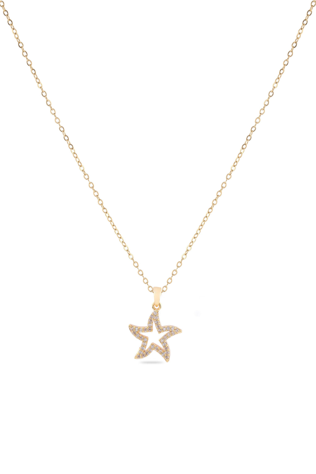 Deniz Yıldızı Detaylı Çelik Kolye