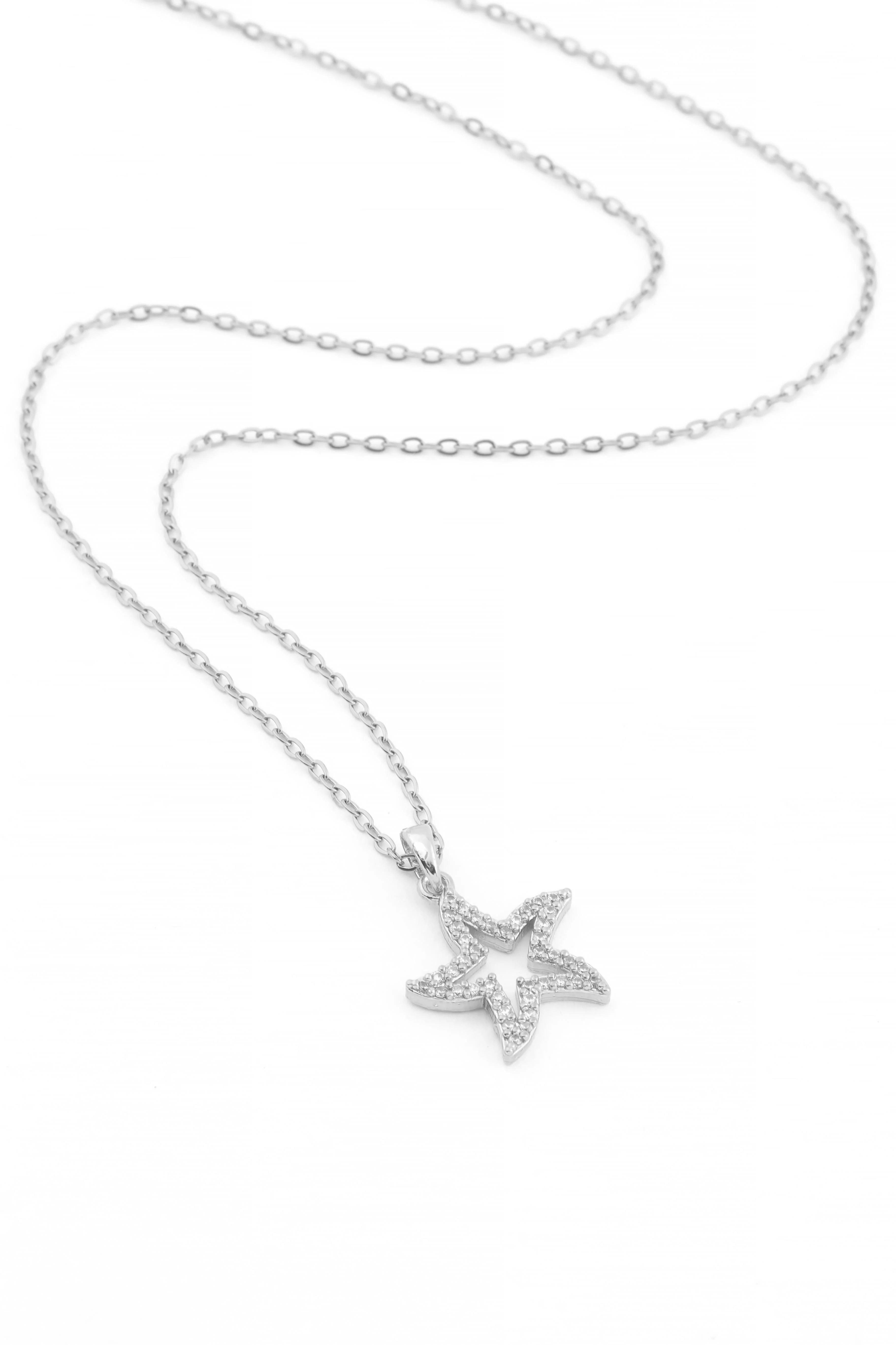 Deniz Yıldızı Detaylı Çelik Kolye